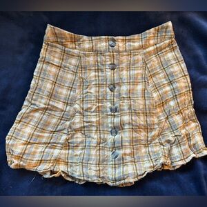 American Eagle Yellow button skirt